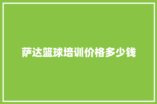 萨达篮球培训价格多少钱 商业计划书范文