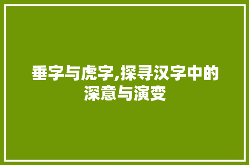 垂字与虎字,探寻汉字中的深意与演变 职场应用