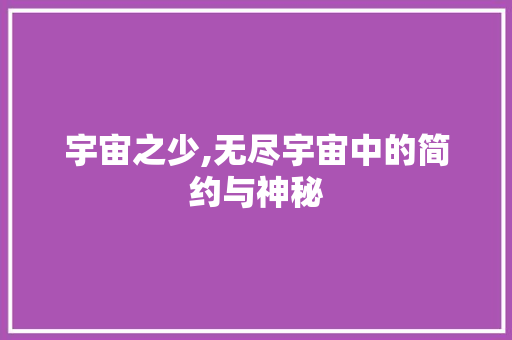 宇宙之少,无尽宇宙中的简约与神秘
