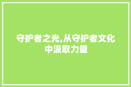 守护者之光,从守护者文化中汲取力量 优秀范文