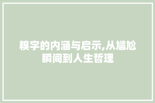 糗字的内涵与启示,从尴尬瞬间到人生哲理 优秀范文