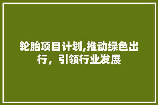 轮胎项目计划,推动绿色出行，引领行业发展