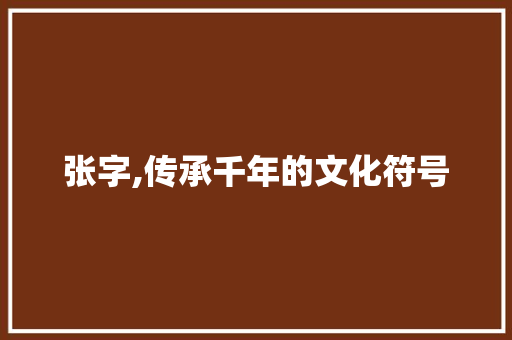 张字,传承千年的文化符号