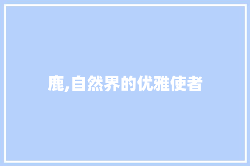 鹿,自然界的优雅使者 职场应用
