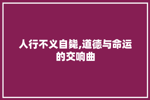 人行不义自毙,道德与命运的交响曲