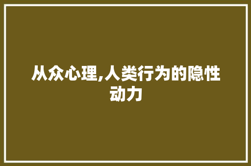 从众心理,人类行为的隐性动力 合同协议