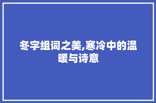 冬字组词之美,寒冷中的温暖与诗意