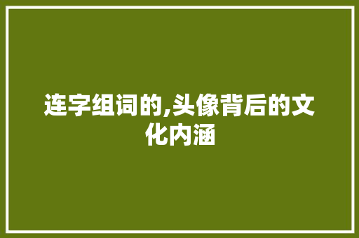 连字组词的,头像背后的文化内涵 范文参考