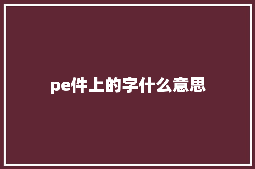 pe件上的字什么意思