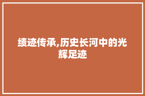绩迹传承,历史长河中的光辉足迹