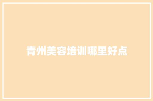 青州美容培训哪里好点 商业计划书范文
