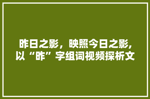昨日之影，映照今日之影,以“昨”字组词视频探析文化传承与创新 范文宝典