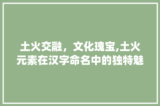 土火交融，文化瑰宝,土火元素在汉字命名中的独特魅力_意思是土和火的字取名用 范文参考