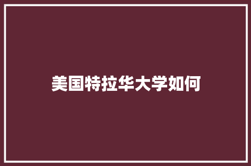 美国特拉华大学如何