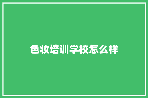 色妆培训学校怎么样 商业计划书范文