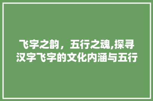 飞字之韵，五行之魂,探寻汉字飞字的文化内涵与五行属_飞字的意思和五行属 范文精选网