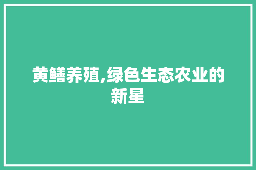 黄鳝养殖,绿色生态农业的新星 合同协议