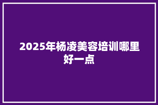 2025年杨凌美容培训哪里好一点 商业计划书范文