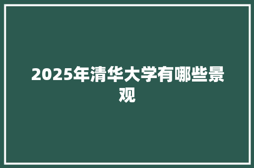 2025年清华大学有哪些景观