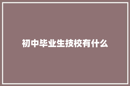初中毕业生技校有什么