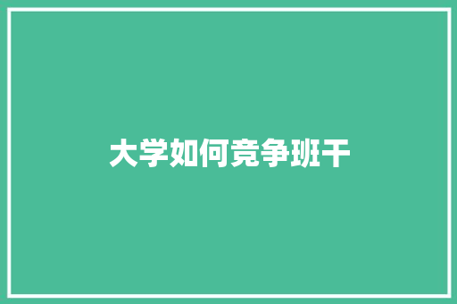 大学如何竞争班干