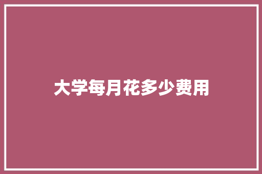 大学每月花多少费用 范文之家