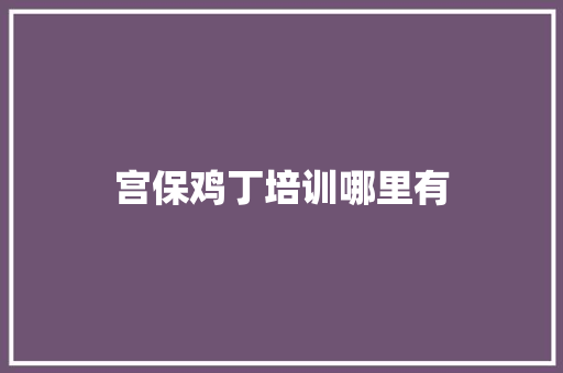 宫保鸡丁培训哪里有 范文之家