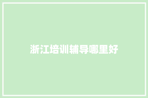 浙江培训辅导哪里好 优秀范文
