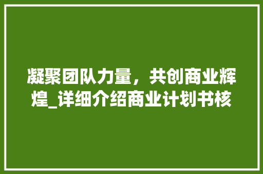 凝聚团队力量，共创商业辉煌_详细介绍商业计划书核心成员