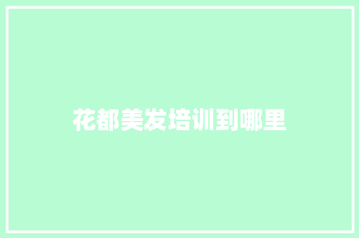 花都美发培训到哪里 范文之家