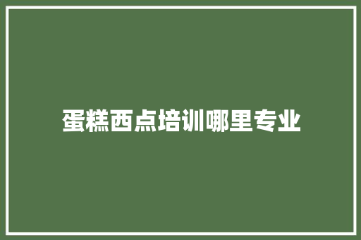 蛋糕西点培训哪里专业 优秀范文