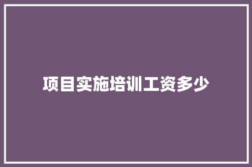 项目实施培训工资多少