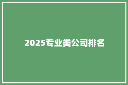 2025专业类公司排名 范文精选网