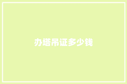 办塔吊证多少钱