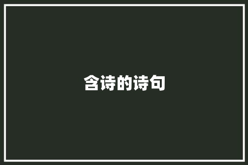 含诗的诗句