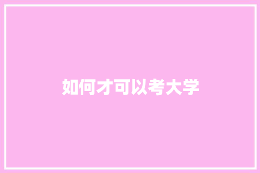 如何才可以考大学 商业计划书范文