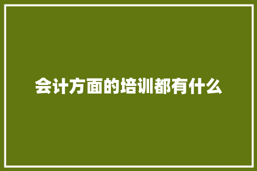 会计方面的培训都有什么