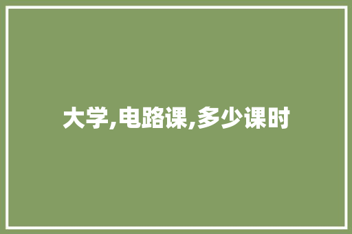 大学,电路课,多少课时