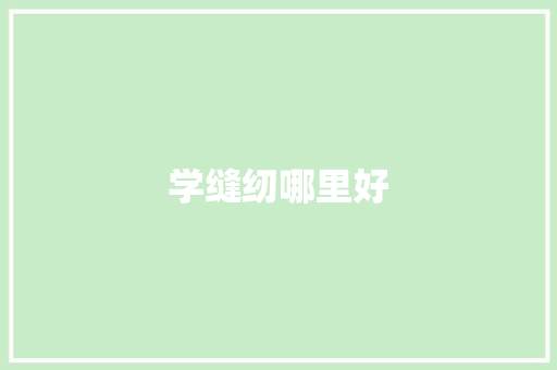 学缝纫哪里好