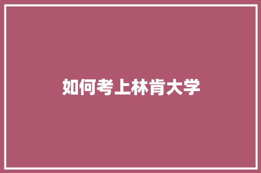 如何考上林肯大学 商业计划书范文