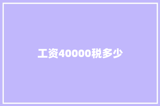 工资40000税多少