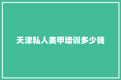 天津私人美甲培训多少钱 职场应用