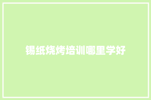 锡纸烧烤培训哪里学好